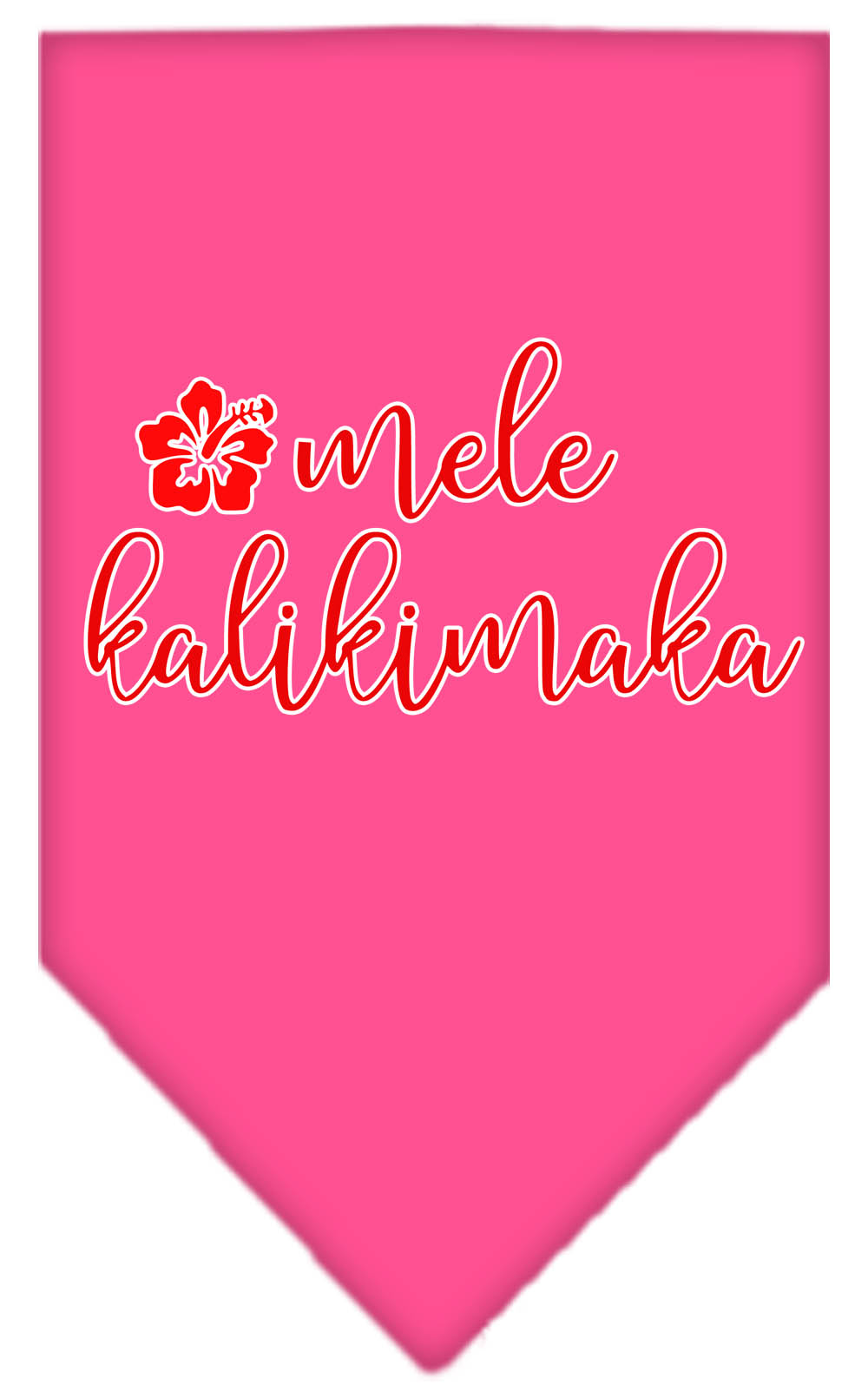 Mele Kalikimaka Screen Print Bandana Bright Pink Small